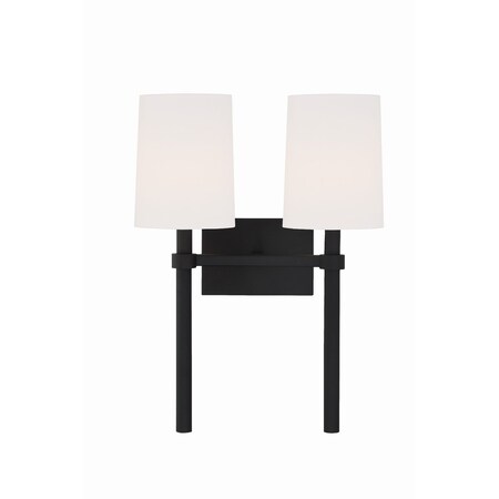 Crystorama Bromley 2 Light Black Forged Wall Mount BRO-452-BF